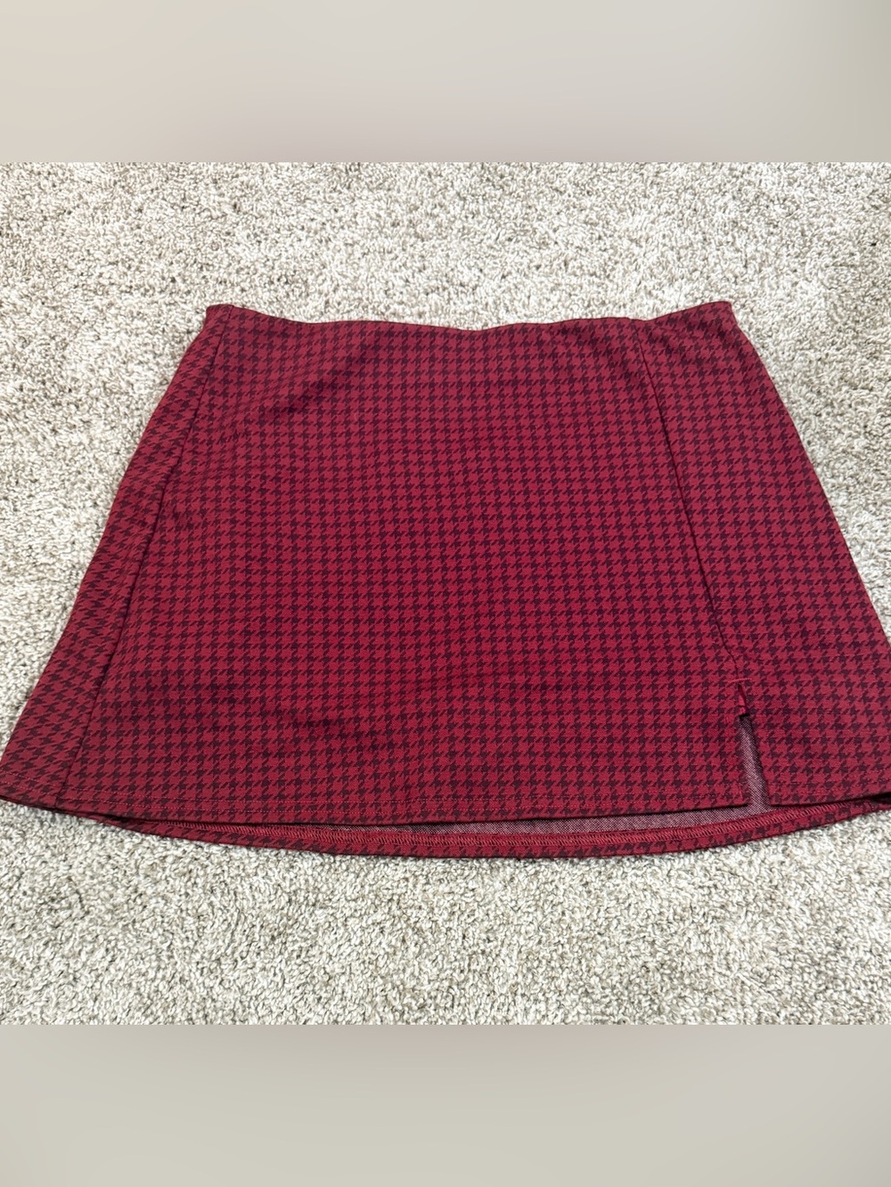 AE Red Houndstooth Mini Skirt